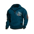 thumbnail image 2 of Fanxing Young Men's Aztec Tribal Pullover Men's Western Aztec Pullover 1/4 Zipper Henley Shirts Casual Long Sleeve Sweatshirt Elbow Patches Men Shirt Navy,S, 2 of 5
