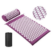 Angle View: Acupressure Mat Head Neck Back Pain Foot Massage Cushion Pillow Yoga Spike Mat Acupuncture pad Massager