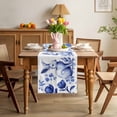 thumbnail image 3 of Navy Blue Easter Table Runner 60 Inches Long for Kitchen Dining, Summer Spring Floral Dresser Scarf Farmhouse, Dining Table Decorations for Wedding/Parties, 13 x 60 In, 3 of 8