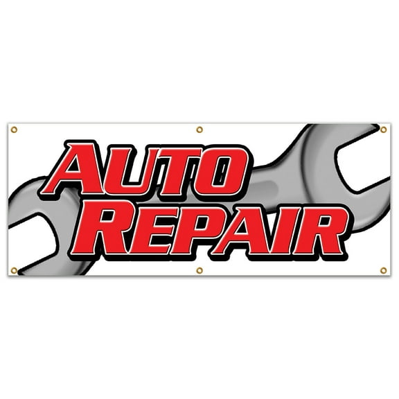 72" AUTO REPAIR BANNER SIGN car shop mechanic tools sigsn