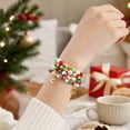 thumbnail image 4 of OAVQHLG3B Christmas Bracelets for Women, Snowflake Santa Claus Christmas Tree Festive Beaded Bracelets Stackable Stretch Friendship Bracelets, 4 of 5