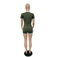 thumbnail image 5 of Tejiojio Active Women's Summer Clearance Two-piece Sets Women Solid Short Sleeves Tops Sports Shorts Sweatpants Sweatsuit, 5 of 6