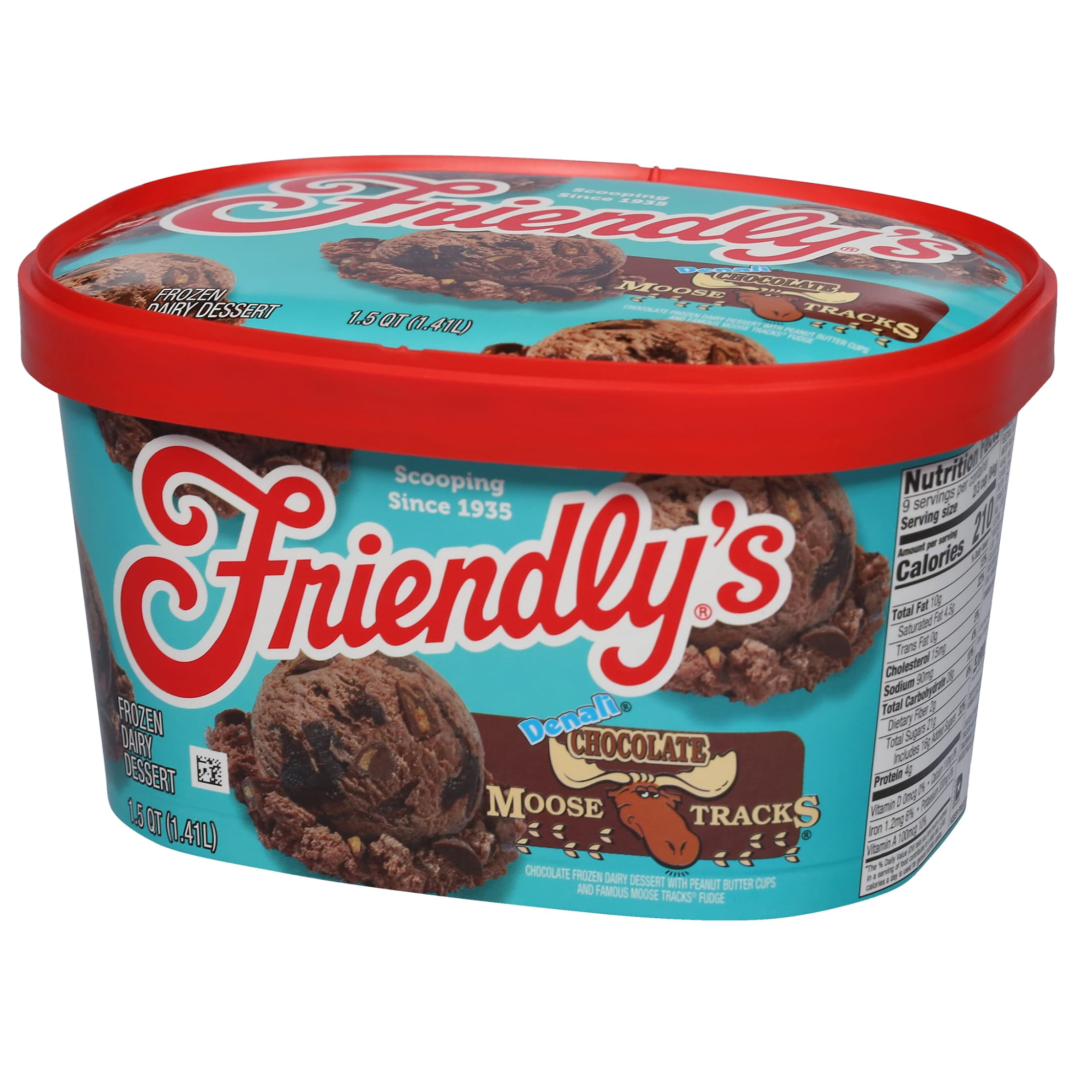 Friendly's Chocolate Moose Tracks Frozen Dairy Dessert - 48 Fl Oz