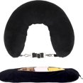 thumbnail image 2 of Travel Pillowcase Stuffable Neck Pillow with Zipper Storage Compartment Soft Velvet Carry On Essential for Flight Car Train Camping, 35.4x7.1inch, 2 of 9