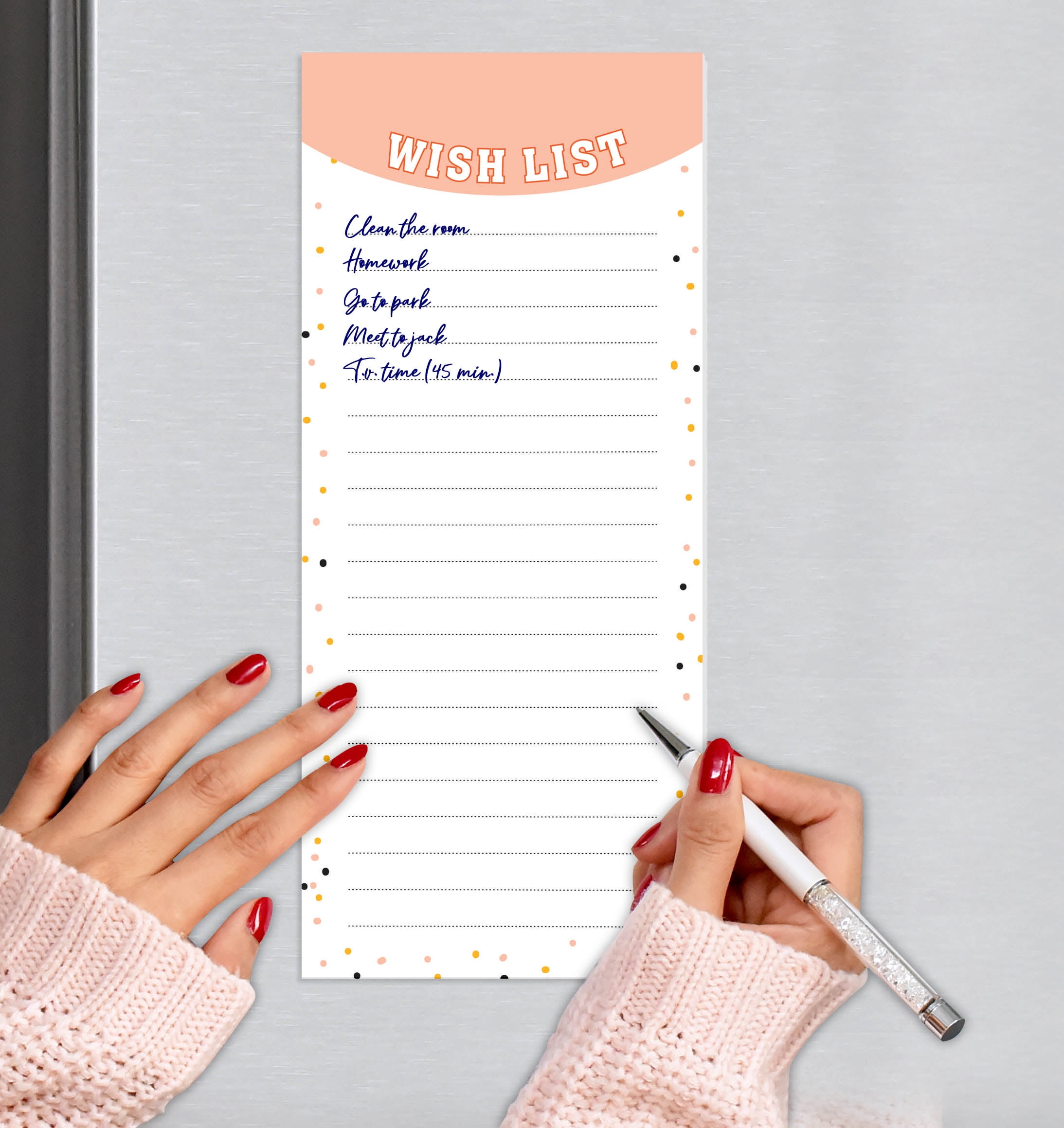 Inkdotpot Pack of 3 Magnetic Fridge To-Do List Notepads- Magnetic Memo Pads For Refrigerator-(50 Sheets Each)-UK