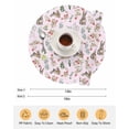 thumbnail image 6 of 15 Inch Round Placemats Set of 6, Pink Bunny Floral Easter Non Slip Heat Insulation PP Table Mats, Elegant Pastoral Spring Floral Rabbits Washable Place Mats for Kitchen Dining Party Table Decor, 6 of 7