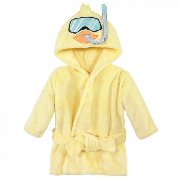 Hudson Baby Unisex Baby Plush Pool and Beach Robe Cover-ups, Scuba Duck, 6-12 Months