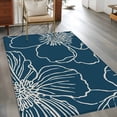 thumbnail image 2 of Teal Flowers Area Rugs 4'x6', Washable Small Throw Rugs for Office Bathroom, Spring Floral Botanical Modern Art Indoor Outdoor Rug Non-Slip Low Pile Carpet Runner Reversible Floor Mats, 2 of 8