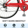 thumbnail image 5 of Ktaxon 26in Urban Commuter City Bike, Shimano 7 Speed Adult Road Bicycle, Red, 5 of 7