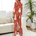 thumbnail image 2 of PoBuds Women's Long Sleeve Flannel Pajama Set Sleepwear Santa Christmas Tree XL, 2 of 5