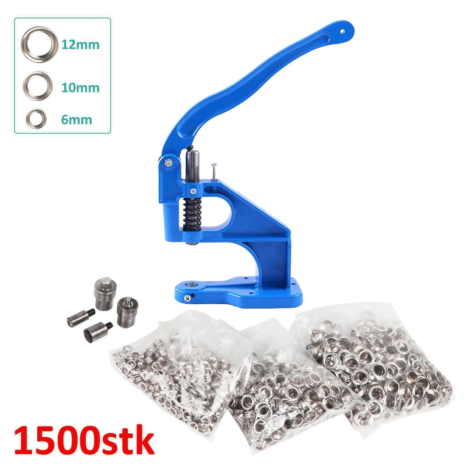 Hand Push Grommet Machine Grommets Grommets Tool with 1500 Pieces Grommets for Grommets Snap Buttons Rivets Eyelets Beads