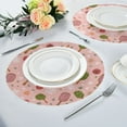 thumbnail image 4 of 15.4" Round Placemat Set of 6 Polyester Fabric Place Mats Non-Slip Dining Kitchen Table Mats for Kitchen Party Decor Snowflake Racket Pattern, 4 of 5