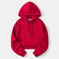 thumbnail image 2 of Hoodies for Women Solid Color Loose Long Sleeve Comfortable Pullover Hooded Sweatshirt, 2 of 3