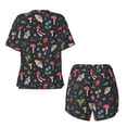 thumbnail image 5 of Picia Forest Flora and Insects Pajamas Sets for Women Soft Short-Sleeved Pjs with Lounge Shorts Two Piece Sleepwear-Small, 5 of 9