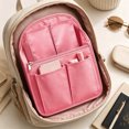 thumbnail image 4 of Multi Pocket Backpack Insert Organizer Lightweight Shoulder Bag Divider Pink Tone, 4 of 4