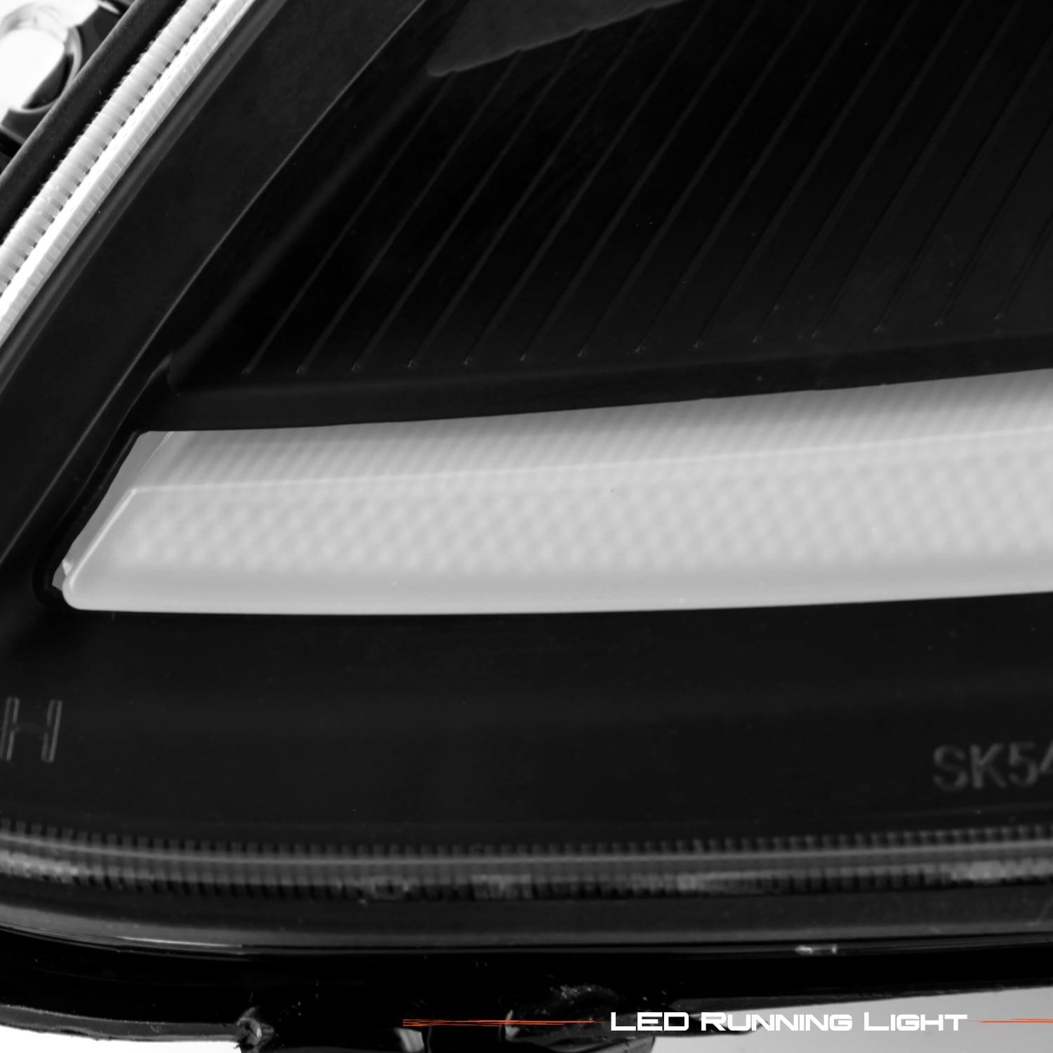 AKKON - Fits 2005-2013 Chevy Corvette C6 Sequential Signal Switchback LED Tube Running Projector Black Headlight Pair Left+Right