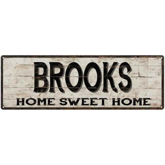 BROOKS Rustic Home Sweet Home Sign Gift 6x18 Metal Decor 106180084077