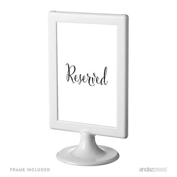 Reserved Black & White Framed Wedding Party Signs
