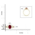 thumbnail image 6 of ANGARA Natural Oval 1 ct Ruby Split Shank Halo Engagement Ring in 14K Yellow Gold for Women (Size-7x5mm) | July Birthstone, Birthday, Anniversary, Jewelry Gift for Women | Natural Ruby Ring, 6 of 10