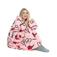 thumbnail image 5 of Catalonia Love Art Print Hoodie Blanket Oversized Sweatshirt,Wearable Sherpa Giant Pullover for Adults Men Women Teenagers Gift, Pink, 5 of 7