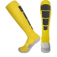 thumbnail image 1 of Elite Athletic Compression Socks - Over The Calf | Perfect for Soccer, Football, Baseball, Basketball, Hockey - All Sports Performance (Yellow/Black - Medium), 1 of 2
