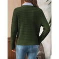 thumbnail image 6 of Women's Casual Work Cardigan Sweater, Cropped Button Down Textured Knit Top, Versatile Crew Neck Jacket for Office & Daily Wear, 6 of 7