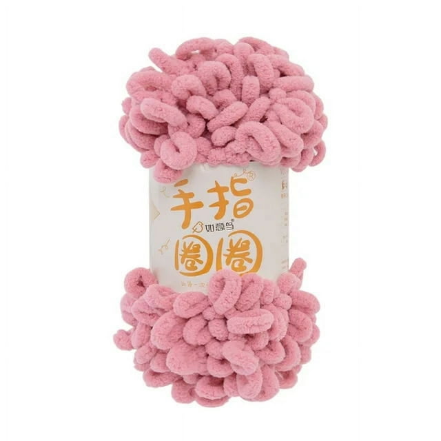 Generic Polyester Puffy Finger Loop Chunky Chenille Yarn, 5 Pieces