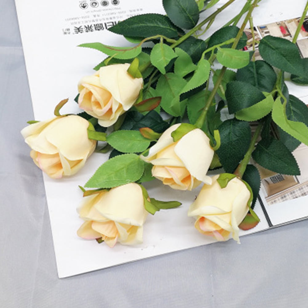 1 Bouquet 15 Buds Pretty Rose Vivid Silk Flowers Wedding Party Decor Bridal Home 