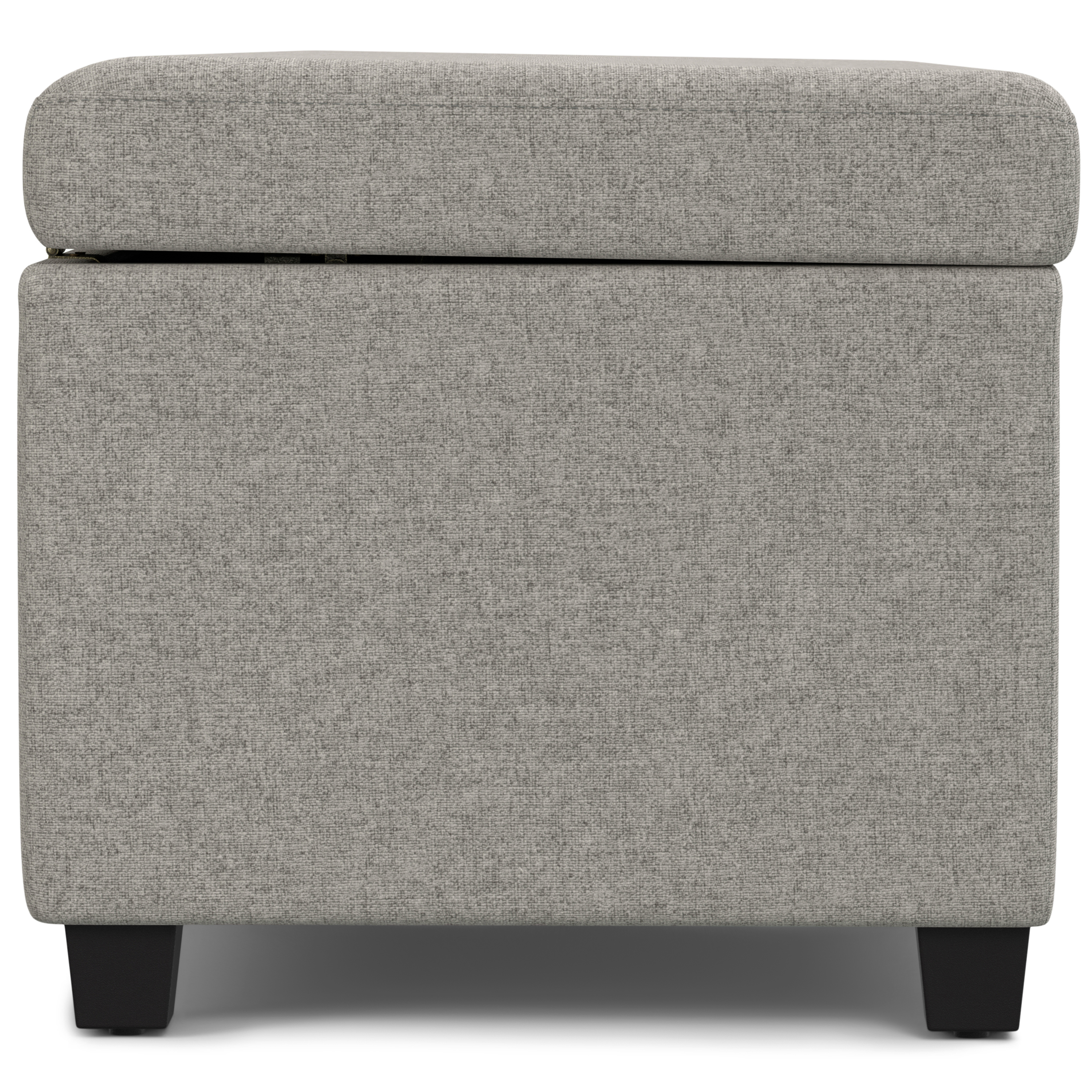Avalon 54 inch Wide Contemporary Extra Large Storage Ottoman Bench in Cloud Grey Polyester Linen Fabric