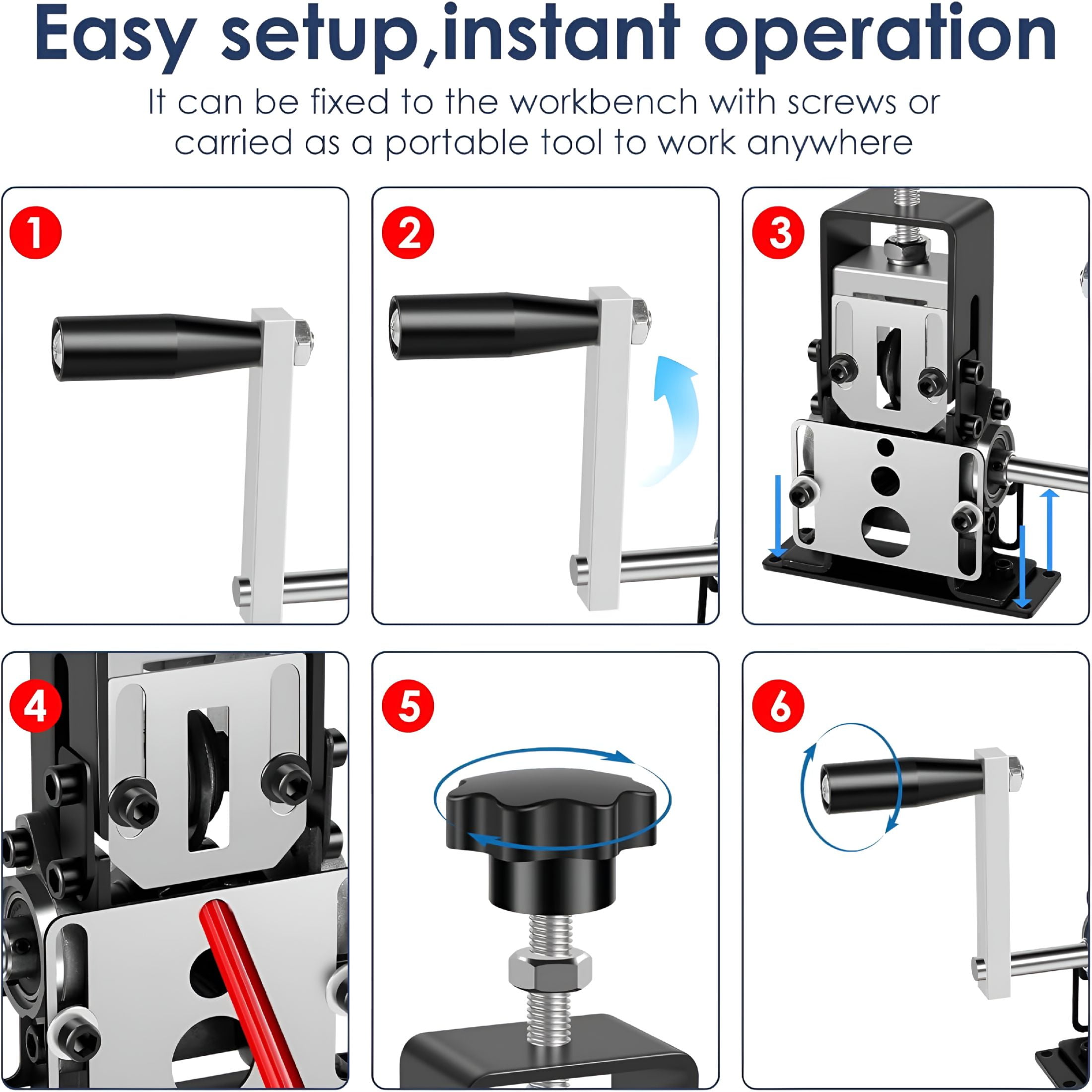 ZEPARO Manual Wire Stripping Machine Gauge Wire 0.06-1 Inches | Scrapping Copper Wire Peeler Machine | Drill Powered Hand Crank Wire Stripper Tool for Scrap Copper Recycling