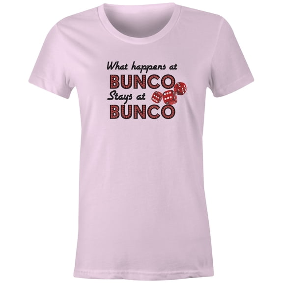 9 Crowns Tees Bunco Dice Game Night Funny Graphic Shirt (Happens Juniors Pink, XS)