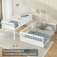 thumbnail image 2 of Bellemave Twin XL over Queen Size Bunk Bed Convertible 2 Bunk Bed Frame with Guardrails and Inclined Ladder Queen Floor Bunk Bed for Teens, Adult ( Twin XL over Queen, Off White ), 2 of 11