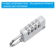 thumbnail image 4 of Uxcell Cerradura de combinación de 4 dígitos con cable de seguridad 1 Set Cerradura de exterior cadena gris 6.5 pies, 4 of 7