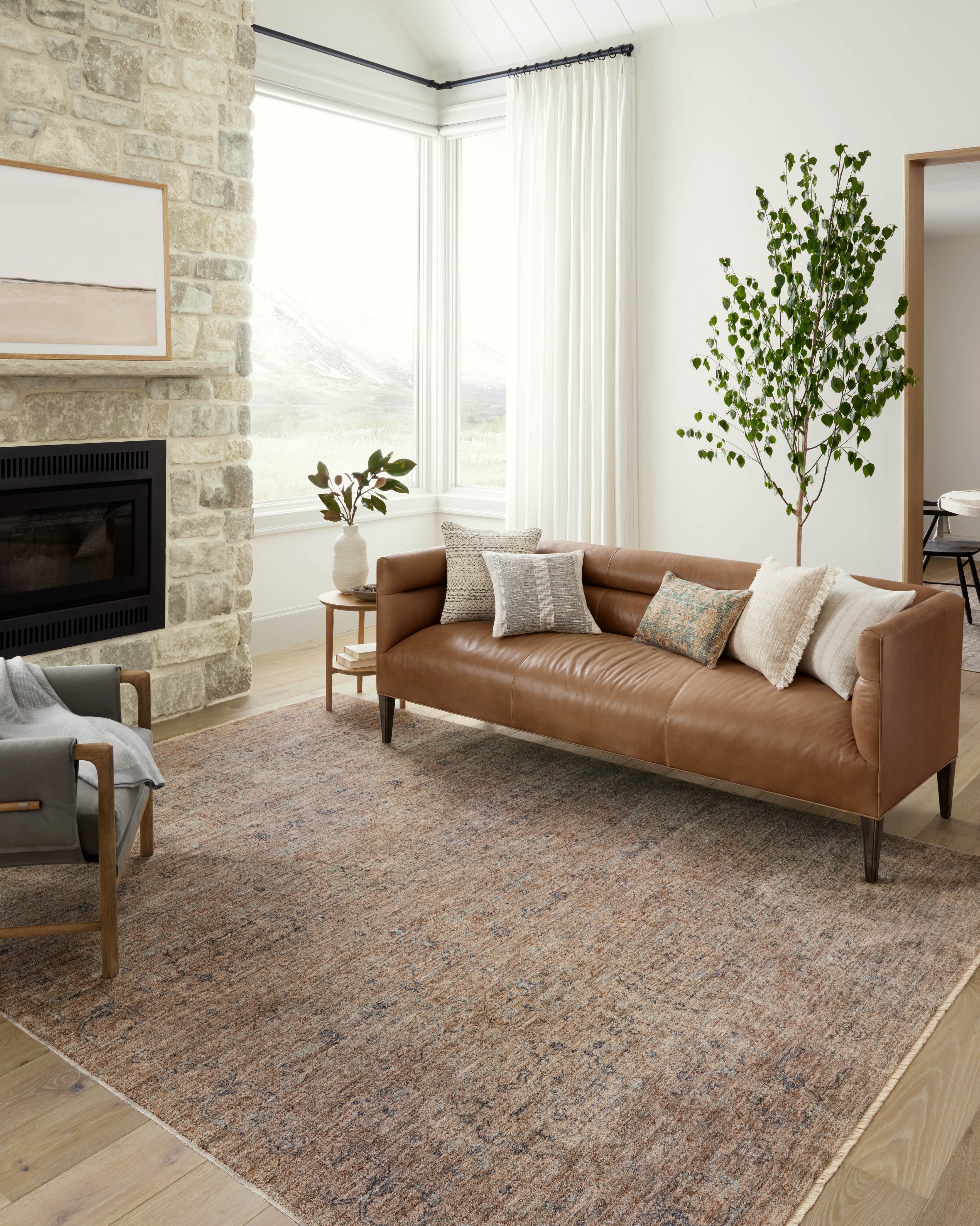 Angela Rose x Loloi Blake Taupe / Blue 4'-0" x 5'-7" Accent Rug