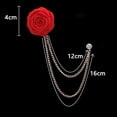 thumbnail image 6 of Hyasfey Lapel Pin Korean Style Cloth Art Glitter Rhinestone Hand-made Rose Tassel Chain Wedding Brooch for Celebrations, 6 of 8
