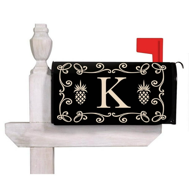 Mailbox Cover, Pineapple Monogram Mailbox Cover K