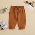thumbnail image 2 of Gibobby Boys Pants Toddler Boys Straight-Leg Soft Pants 12 18Months 2T 3T 4T Lightweight Trousers With Side Pockets For Winter Fall Toddler Warm Sweatpants(2-3 Years,Brown), 2 of 7