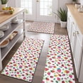 thumbnail image 2 of Red Strawberry Plants Leaf White Pattern Kitchen Rugs Sets Of 3,Kitchen Runner Rugs Non Skid Washable,Decorative Kitchen Floor Mats for Kitchen,Sink,Laundry,17"x30"+ 17"x47" + 17"x59", 2 of 6