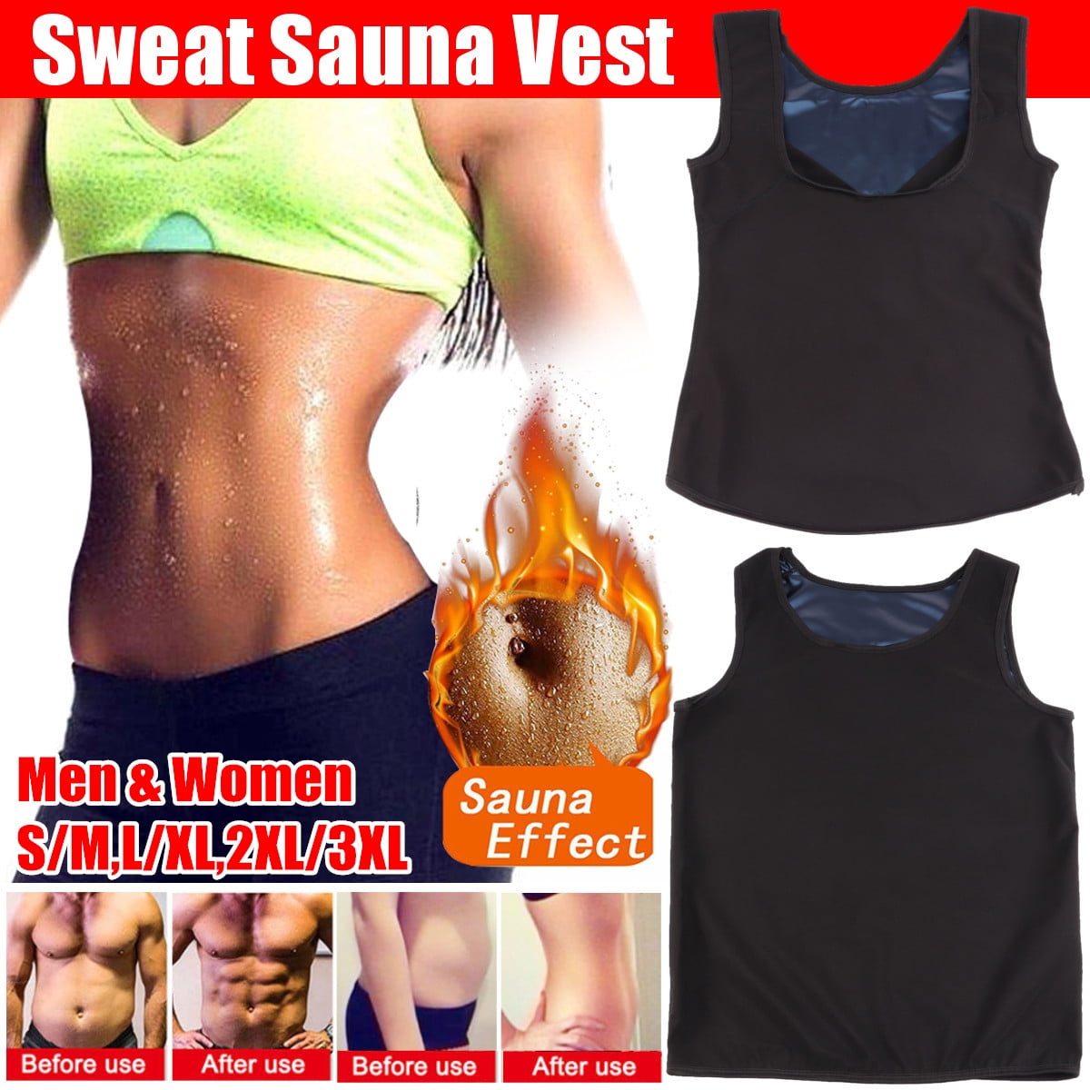 sauna vest before and after