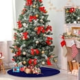 thumbnail image 4 of Faldón para árbol Qilmy Christmas, 120 cm, gamuza azul marino, poliéster, 4 of 6