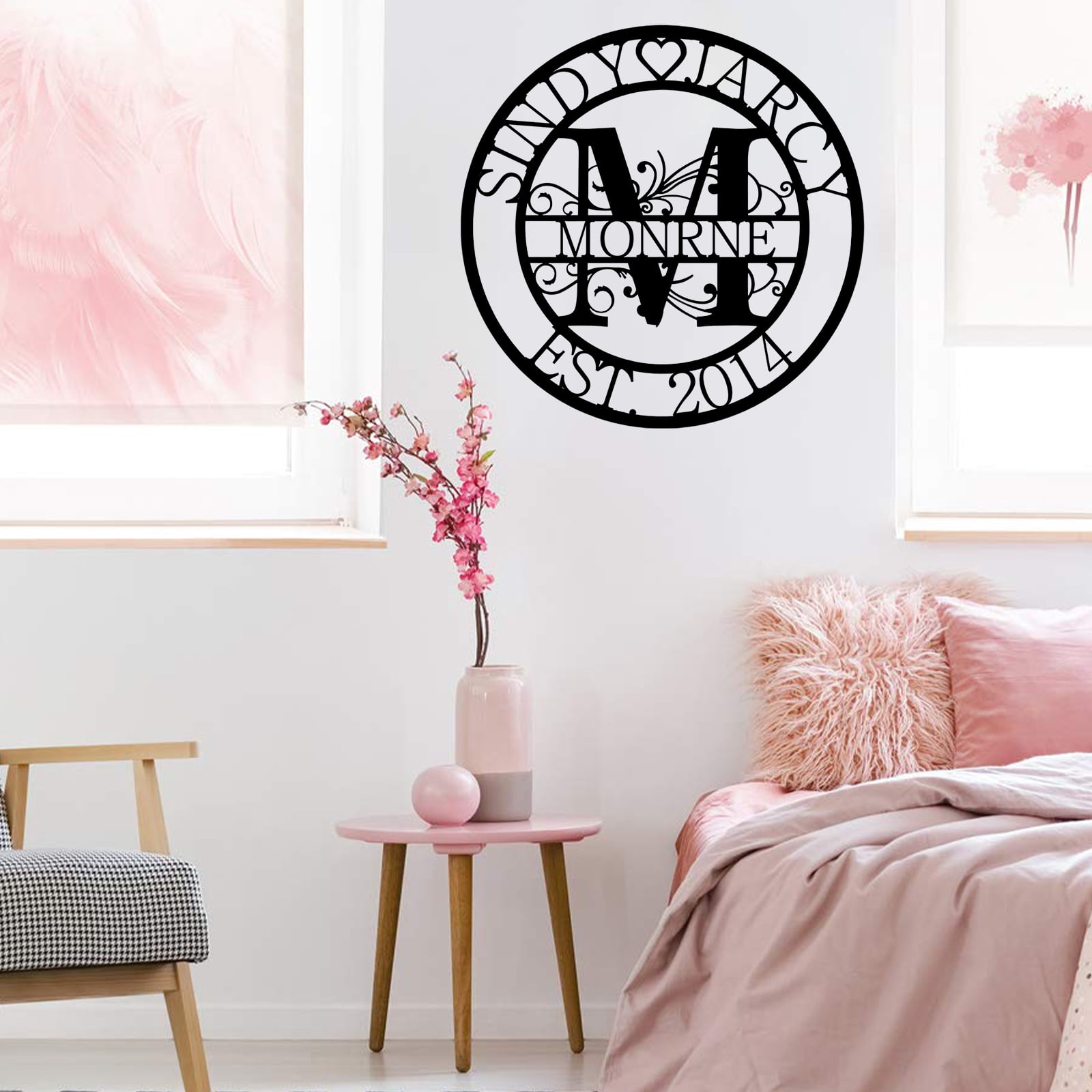 Custom Metal Sign | Personalized Family Name Sign | Monogram Wall Decor | Metal Name Sign| Split Letter Name | Anniversary Wedding Gifts| Custom Outdoor Signs | Metal Wall Art | Couple Gift(10inches)