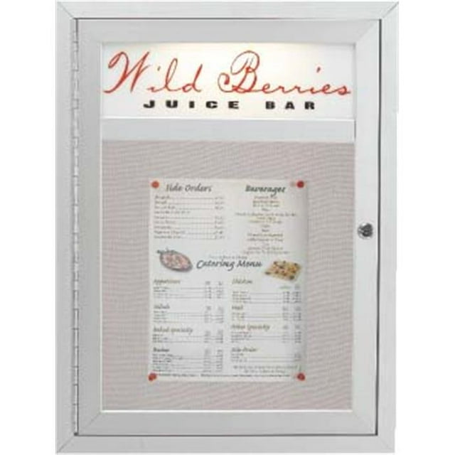 AARCO Products MSC3624H Main Street Style Indoor-Outdoor Enclosed Bulletin Board With Header