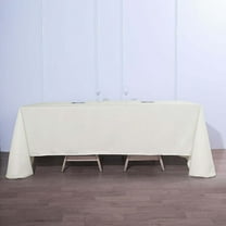 Efavormart 5PCS 90x132" IVORY Wholesale Rectangle Polyester Rectangle Tablecloth Linen Wedding Party Restaurant Tablecloth