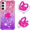 thumbnail image 3 of Slim Fit Phone Case for Samsung Galaxy S23 FE, Bling Shiny Quicksand Effect TPU Bumper Case with Four Corners Heavy Anti-Fall Protection Case for Galaxy S23 FE,Pink Purple, 3 of 14