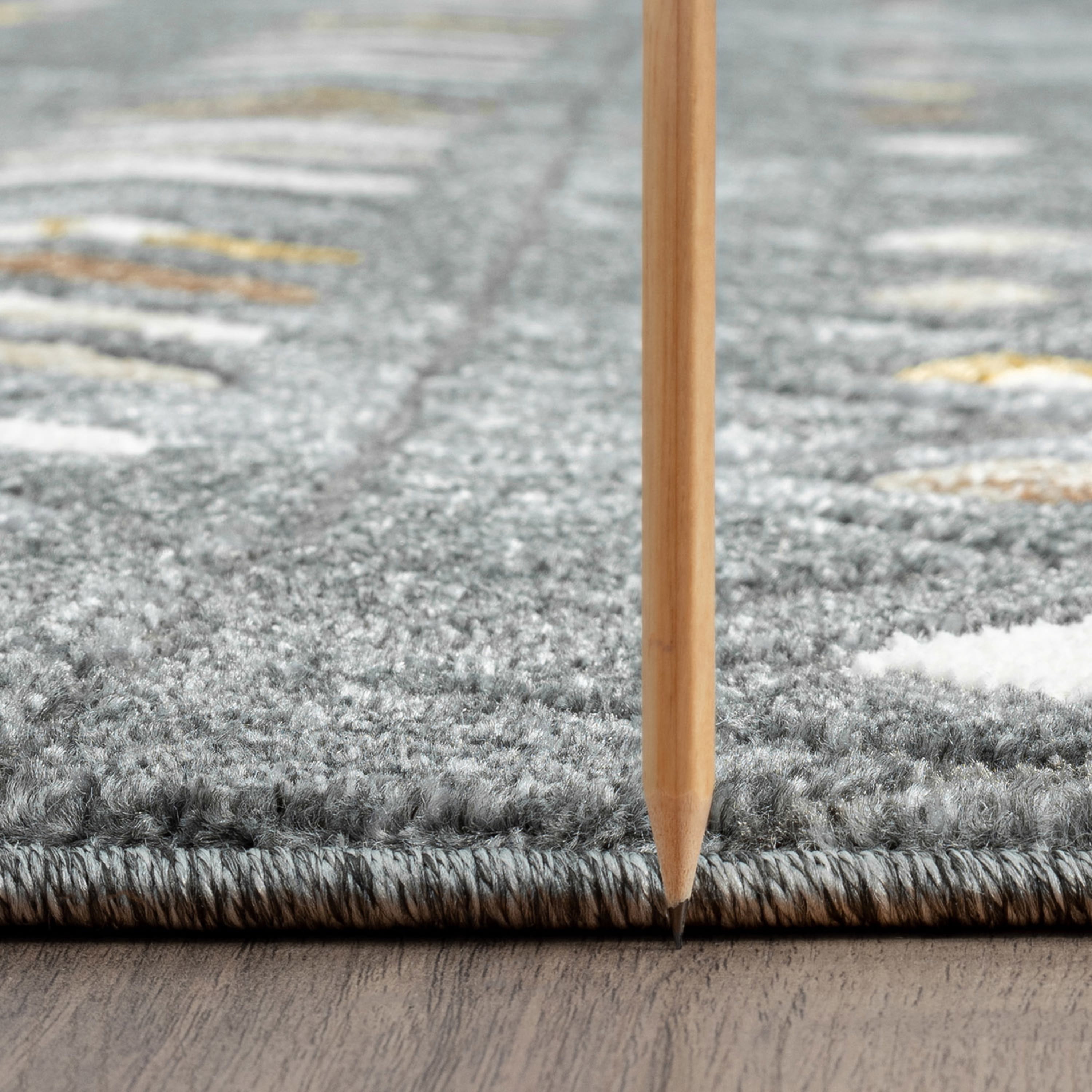 Contemporary 8x10 Area Rug (7'11'' x 10'3'') Tribal Dark Gray, Beige Living Room Easy to Clean