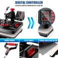 thumbnail image 4 of Adnoom 8 in 1 Heat Press Machine 15x12, 850w Heat Press with Pressure Knob, 360°Swing Away, Sublimation Vinyl Digital Heat Press for Tshirt,Cap,Mug,Black Red, 4 of 9