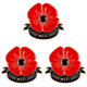 thumbnail image 1 of 3uds Broches de flores de amapola Ndcxsfigh clip de metal solapa de flor de amapola roja, 1 of 2