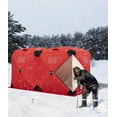 thumbnail image 5 of RONSHIN Pop Up Ice Fishing Shelter 140"x70"x79" Ice Fishing Tent Insulated Hub-Style Shelter with Waterproof Oxford Fabric, Includes Anchors, Ropes & Carry Bag for 2 to 8 Persons, 5 of 7