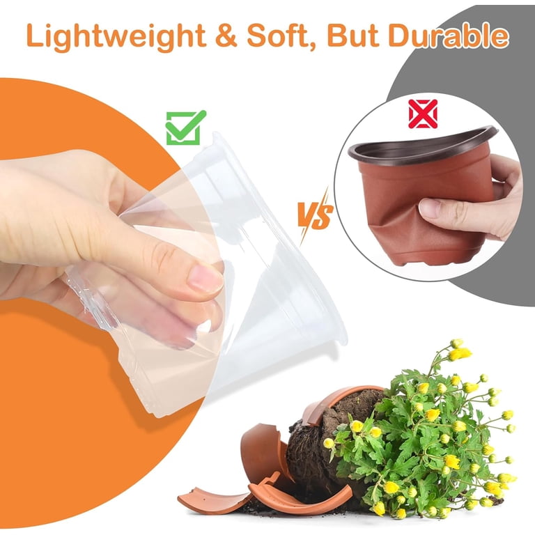 Clear Plastic Nursery Pots with Drainage Holes, 45-Pack photo 3