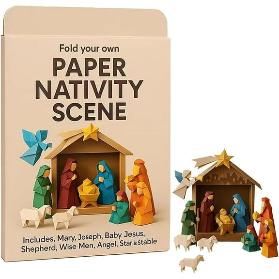 DIY Paper Nativity, Origami Nativity, Jesus Christ Holy Family Christmas Origami Set, Beginner Set, Sunday School and Christmas Activities